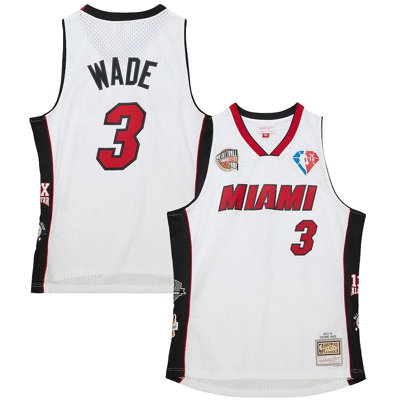 Fantastico Carino Dwyane Wade Miami Heat Unisex Hall of Fame Class of 2023 Throwback Swingman Jersey White