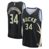 Meraviglioso Magnifico Ottimo Giannis Antetokounmpo Milwaukee Bucks Youth Fast Break Replica Player Jersey Statement Edition Black