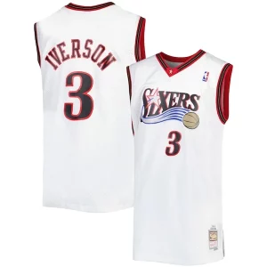 Meraviglioso Splendido Allen Iverson Philadelphia 76ers Big & Tall Hardwood Classics 1996/97 Swingman Jersey White/Black/Red/Royal