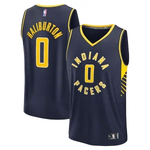 Meraviglioso Tyrese Haliburton Indiana Pacers Youth Fast Break Replica Player Jersey Icon Edition Navy