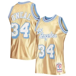 Moderno Attraente Prestigioso Shaquille O'Neal Los Angeles Lakers 75th Anniversary 1996/97 Hardwood Classics Swingman Jersey Gold