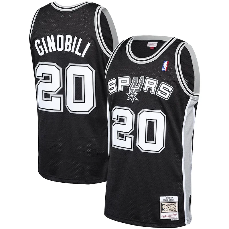 Moderno Elegante Attraente Manu Ginobili San Antonio Spurs 2002 03 Hardwood Classics Player Swingman Jersey Black