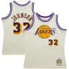 Moderno Magic Johnson Los Angeles Lakers Chainstitch Swingman Jersey Cream