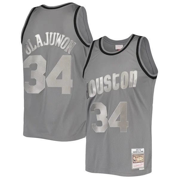 Moderno Ottimo Robusto Hakeem Olajuwon Houston Rockets Hardwood Classics Retired Player 1993/94 Metal Works Swingman Jersey Charcoal