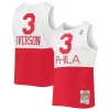 Moderno Trendy Allen Iverson Philadelphia 76ers 2003/2004 Hardwood Classics Swingman Jersey White/Red