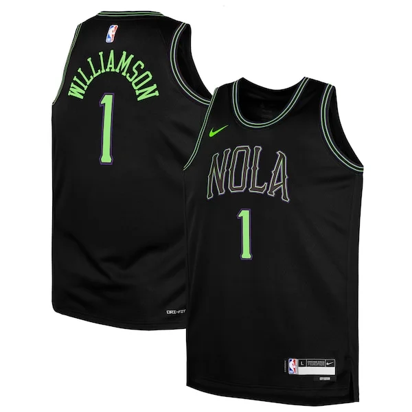 Moderno Versatile Lussuoso Zion Williamson New Orleans Pelicans Nike Youth Swingman Replica Jersey City Edition Black