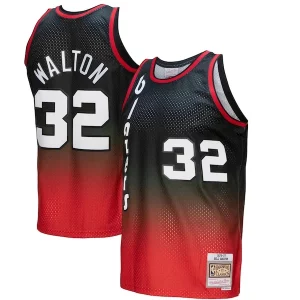 Ottimo Bill Walton Portland Trail Blazers 1976/77 Hardwood Classics Fadeaway Swingman Player Jersey Red/Black