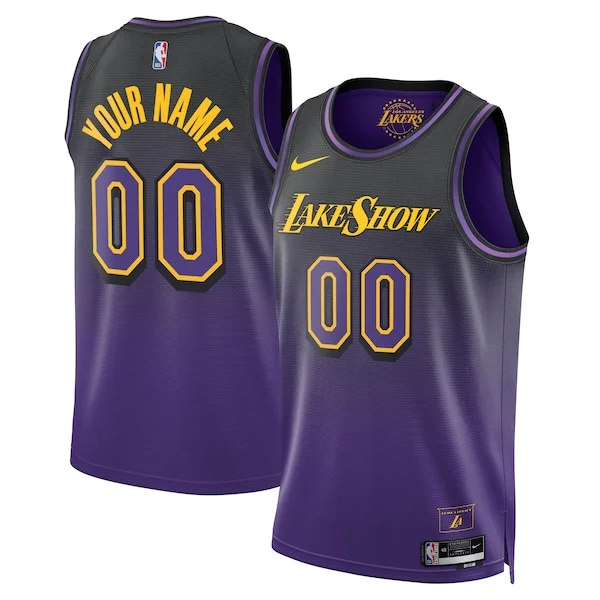 Ottimo Eccezionale Los Angeles Lakers Nike Unisex 2024/25 Custom Swingman Jersey City Edition Purple