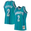 Ottimo Larry Johnson Charlotte Hornets 1996/97 Hardwood Classics NBA 75th Anniversary Diamond Swingman Jersey Teal
