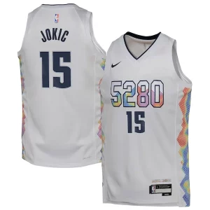 Ottimo Lussuoso Nikola Jokic Denver Nuggets Nike Youth 2024/25 Swingman Player Jersey City Edition White