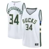 Cool Giannis Antetokounmpo Milwaukee Bucks Fast Break Replica Player Jersey Association Edition White