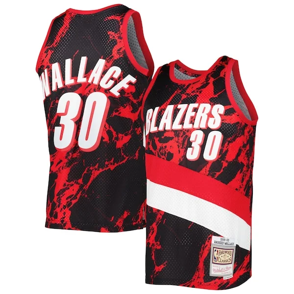 Ottimo Rasheed Wallace Portland Trail Blazers 1999/00 Hardwood Classics Marble Swingman Jersey Black
