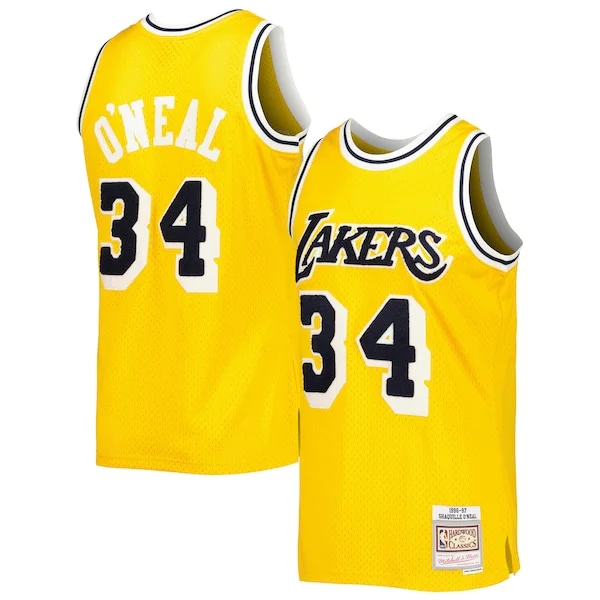 Ottimo Shaquille O'Neal Los Angeles Lakers 1996/97 Hardwood Classics Off Court Swingman Jersey Yellow