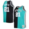 Ottimo Tim Duncan San Antonio Spurs Big & Tall Hardwood Classics 1998/99 Split Swingman Jersey Black/Teal