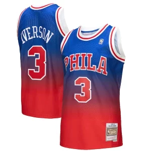 Pratico Allen Iverson Philadelphia 76ers 1996/97 Hardwood Classics Fadeaway Swingman Player Jersey Red/Royal