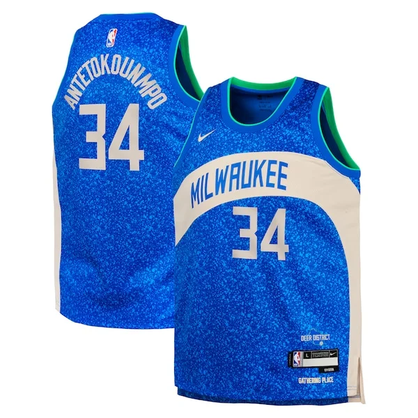 Pratico Bellissimo Fascinante Giannis Antetokounmpo Milwaukee Bucks Nike Youth Swingman Replica Jersey City Edition Royal