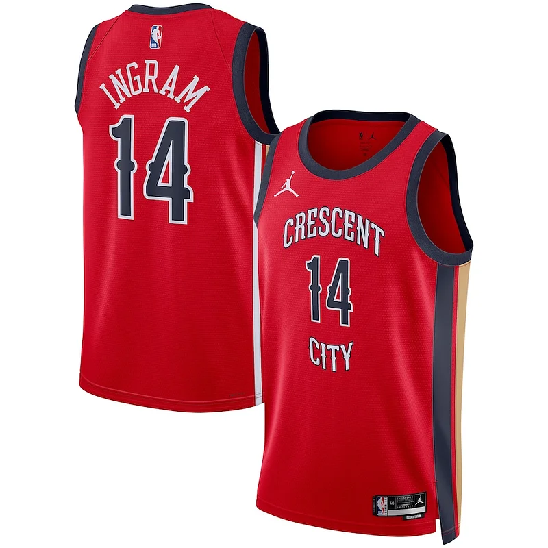 Moderno Brandon Ingram New Orleans Pelicans Jordan Brand Unisex Swingman Jersey Statement Edition Red