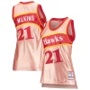 Pratico Fascinante Dominique Wilkins Atlanta Hawks Women's 75th Anniversary Rose Gold 1986 Swingman Jersey Pink