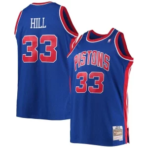 Pratico Grant Hill Detroit Pistons 1995/96 Big & Tall Hardwood Classics Swingman Jersey Blue