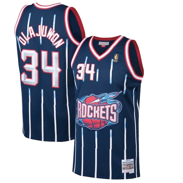 Pratico Hakeem Olajuwon Houston Rockets 1996/97 Hardwood Classics Swingman Jersey Navy