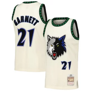 Pratico Kevin Garnett Minnesota Timberwolves Chainstitch Swingman Jersey Cream