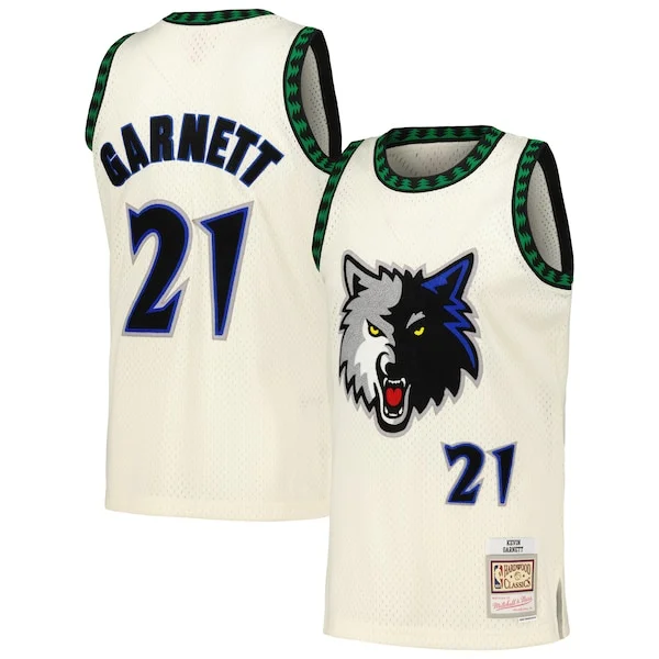 Pratico Kevin Garnett Minnesota Timberwolves Chainstitch Swingman Jersey Cream