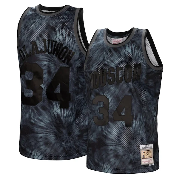 Pratico Meraviglioso Hakeem Olajuwon Houston Rockets Hardwood Classics 1993/94 Tie Dye Swingman Jersey Black