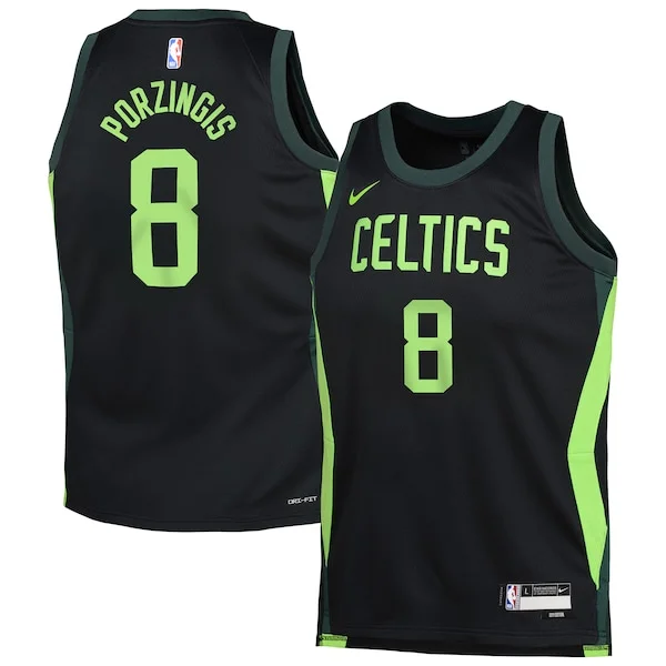 Pratico Moderno Duraturo Kristaps Porzingis Boston Celtics Nike Youth 2024/25 Swingman Player Jersey City Edition Black