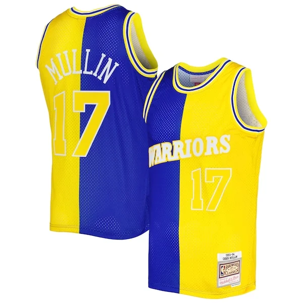 Prestigioso Attraente Chris Mullin Golden State Warriors Hardwood Classics 1993/94 Split Swingman Jersey Royal/Gold