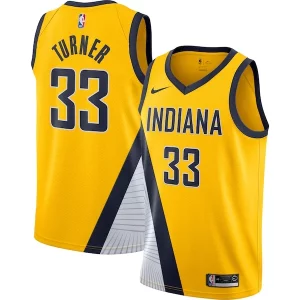 Prestigioso Bellissimo Myles Turner Indiana Pacers Nike Swingman Jersey Gold Statement Edition
