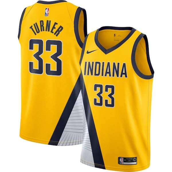 Prestigioso Bellissimo Myles Turner Indiana Pacers Nike Swingman Jersey Gold Statement Edition