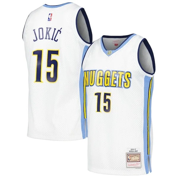 Prestigioso Bellissimo Nikola Jokic Denver Nuggets 2016/17 Throwback Swingman Jersey White