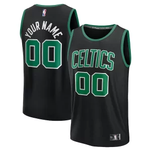 Attraente Versatile Incantevole Boston Celtics Youth Custom Fast Break Jersey Black Statement Edition/Kelly Green/White
