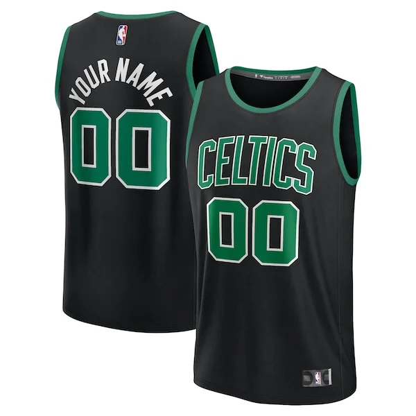Attraente Versatile Incantevole Boston Celtics Youth Custom Fast Break Jersey Black Statement Edition/Kelly Green/White