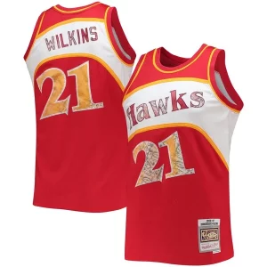 Prestigioso Dominique Wilkins Atlanta Hawks 1986/87 Hardwood Classics NBA 75th Anniversary Diamond Swingman Jersey Red