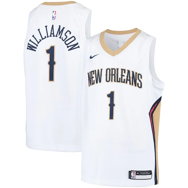 Prestigioso Fascinante Zion Williamson New Orleans Pelicans Nike Youth Swingman Player Jersey Association Edition White/Navy