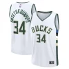Prestigioso Giannis Antetokounmpo Milwaukee Bucks Fast Break Replica Player Jersey Association Edition White