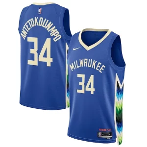 Prestigioso Giannis Antetokounmpo Milwaukee Bucks Nike Unisex 2022/23 Swingman Jersey City Edition Royal