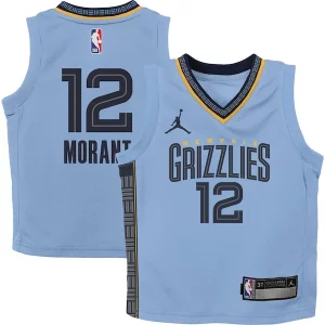 Prestigioso Ja Morant Memphis Grizzlies Jordan Brand Preschool 2022/23 Statement Edition Jersey Light Blue