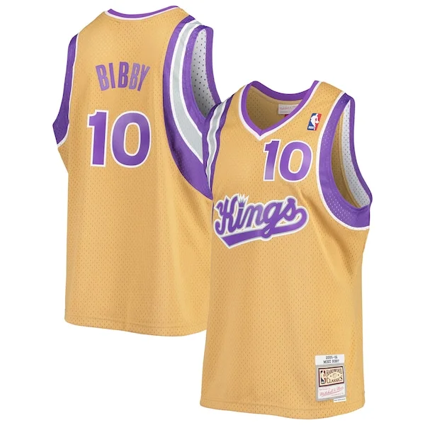 Prestigioso Moderno Mike Bibby Sacramento Kings 2005/06 Hardwood Classics Swingman Jersey Gold