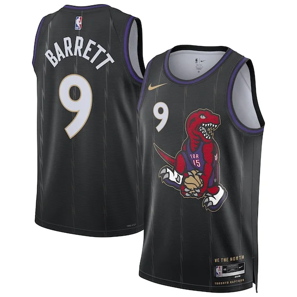 Prestigioso Raffinato Carino RJ Barrett Toronto Raptors Nike Unisex 2024/25 Swingman Player Jersey City Edition Black