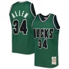 Prestigioso Ray Allen Milwaukee Bucks 2000/01 Hardwood Classics Off Court Swingman Jersey Hunter Green