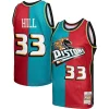 Prestigioso Sofisticato Accattivante Grant Hill Detroit Pistons Hardwood Classics 1999/00 Split Swingman Jersey Teal/Red
