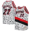 Raffinato Clyde Drexler Portland Trail Blazers 1991/92 Hardwood Classics Doodle Swingman Player Jersey White