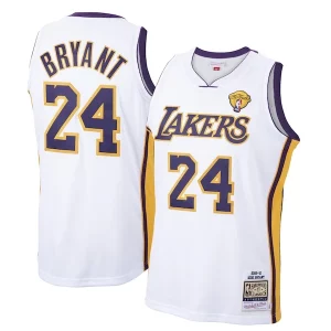 Raffinato Delizioso Men's Los Angeles Lakers Kobe Bryant White 2009 10 Hardwood Classics Authentic Jersey