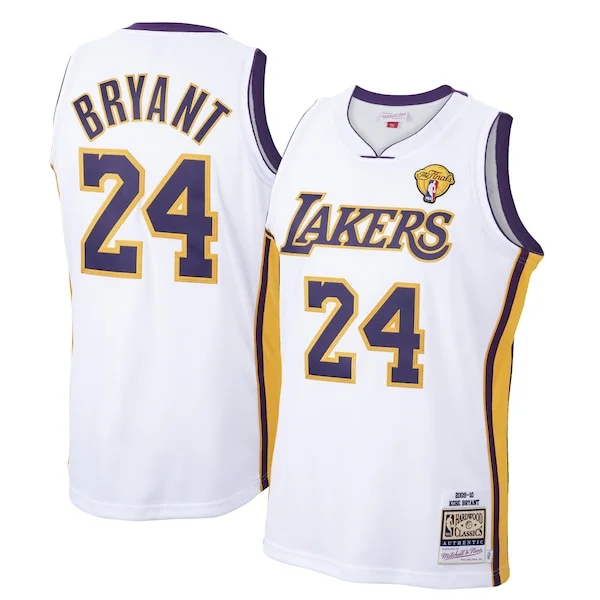 Raffinato Delizioso Men's Los Angeles Lakers Kobe Bryant White 2009 10 Hardwood Classics Authentic Jersey