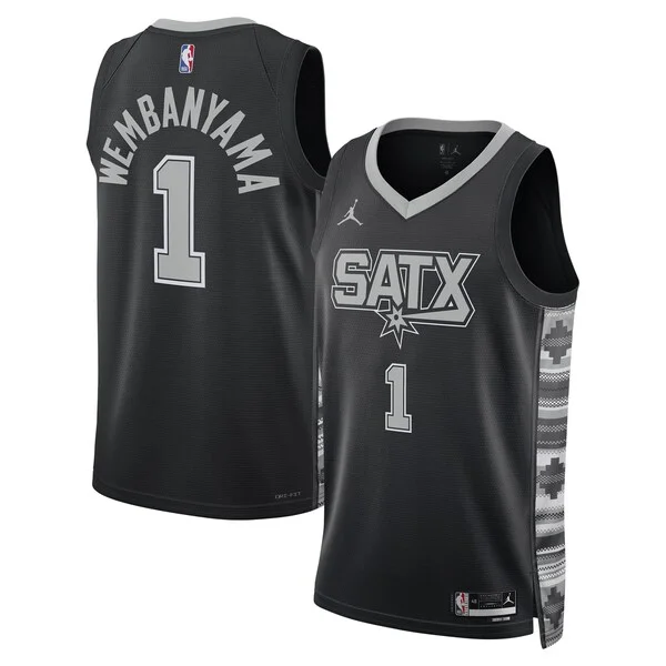 Raffinato Delizioso Victor Wembanyama San Antonio Spurs Jordan Brand Unisex Swingman Jersey Statement Edition Black