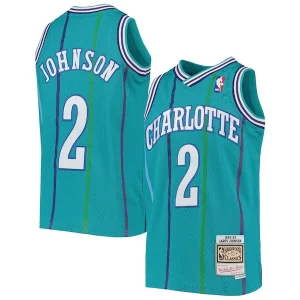 Raffinato Incantevole Elegante Larry Johnson Charlotte Hornets Youth 1992/93 Hardwood Classics Swingman Jersey Teal