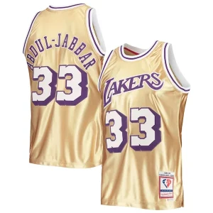 Raffinato Incantevole Ottimo Kareem Abdul Jabbar Los Angeles Lakers 75th Anniversary 1983/84 Hardwood Classics Swingman Jersey Gold