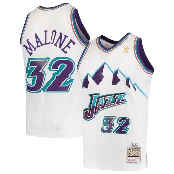 Raffinato Karl Malone Utah Jazz 1996/97 Hardwood Classics Swingman Jersey White